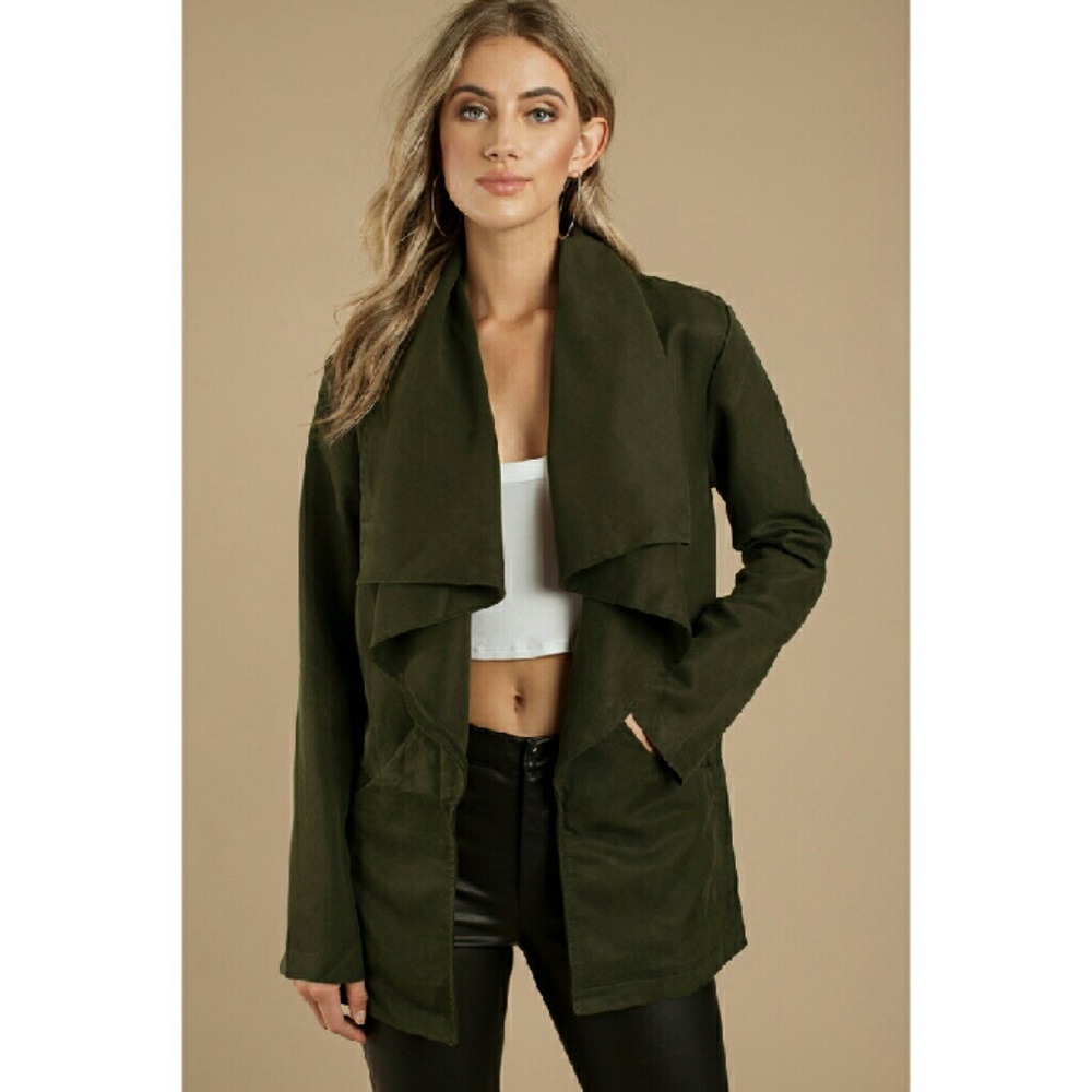 Beautiful Olive Waterfall Jacket
